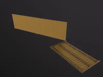 Corrugated Fence 3D Model Low-poly 3D model