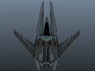 Animated Spacecraft Low-poly 3D model