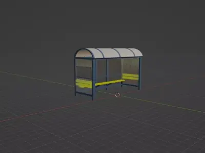 Bus Stop Low-poly 3D model 29