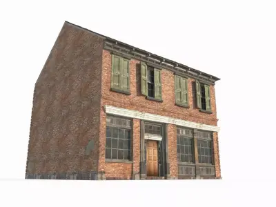 17th century brick houses in urban areas 3D model