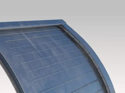 barrer metal post with curved top Low-poly 3D model