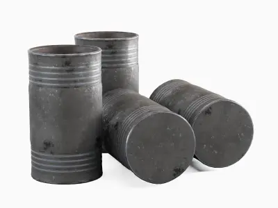 Old Steel Barrel 07 Low-poly 3D model