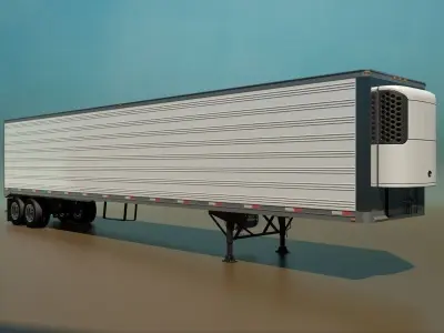 53 Foot Refrigerated Semi Trailer 3D model