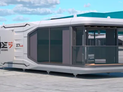 Capsule House E7 Lights On 3D model