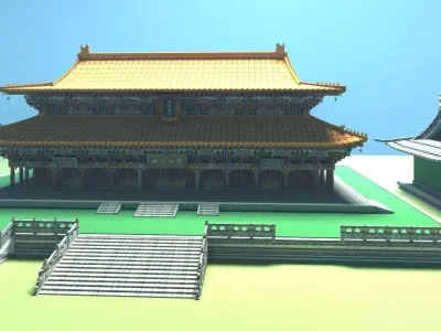 Chinese ancient palace  house 3D model