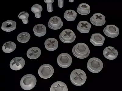 Screw Head Collection 3D model