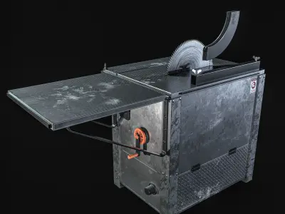 Table Saw Machine Low-poly 3D model