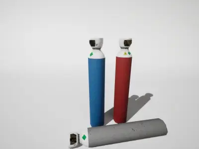 Basic Gas Cylinders Low-poly 3D model