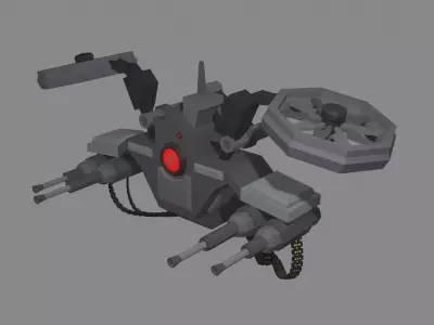 Scifi lowpoly Atack drone Duckling Low-poly 3D model