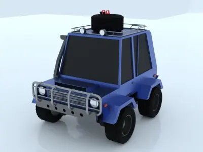 Low poly offroad jeep Free low-poly 3D model