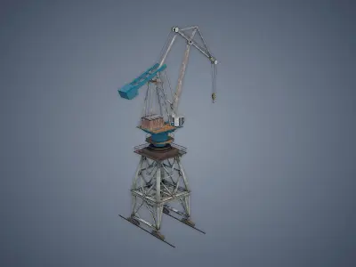 Dock crane Low-poly 3D model order