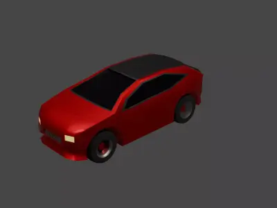 Stylized cartoon Car Pack 3d Model Low Poly 2 cars FBX OBJ