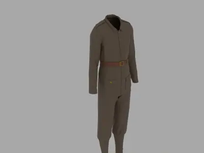 World War II Military Uniform Low-poly 3D model purchase
