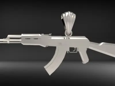 AK-47 Assault rifle pendant Necklace Jewelry Charm 3D print model