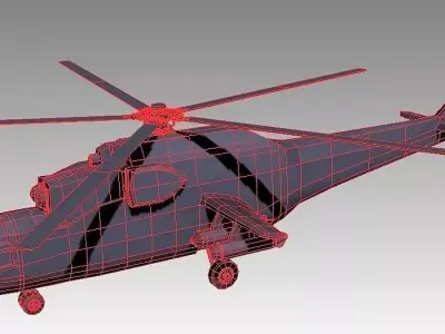 Helicopter low poly fictive Low-poly 3D model