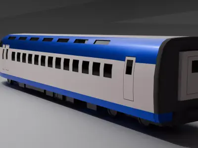 Low Poly Train Game Ready Vehicle FBX OBJ STL PRINT Low-poly 3D model