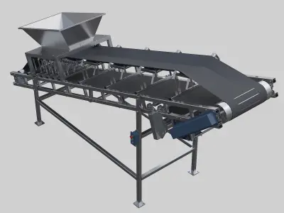 Bulk material conveyor belt 3D model