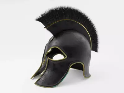 Spartan Helmet with oxidized bronze 3D model