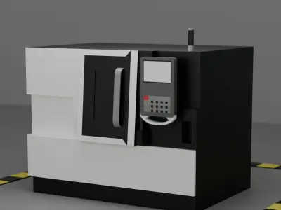 lathe pack Low-poly 3D model