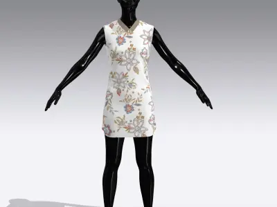 Woman Cloth Dress Low-poly 3D model