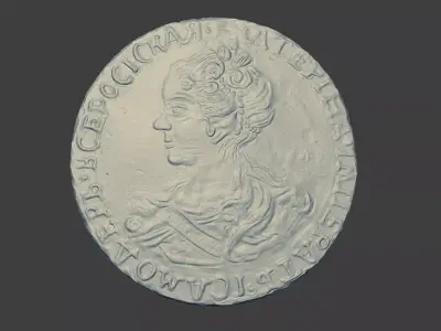 Old coin Catherine 3D print model
