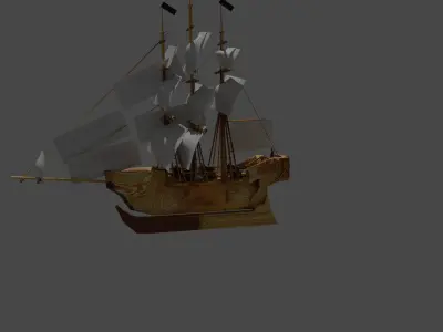 Sailboat Low-poly 3D model