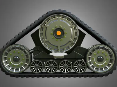  Rubber Track System 2 - Combine Harvester - Crawler Tractor  3D model