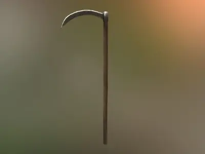 PBR Scythe farmer death sickle Low-poly 3D model