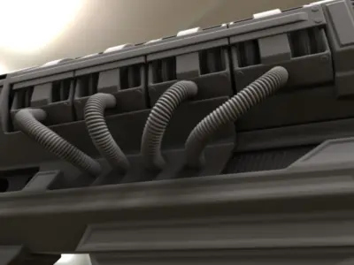 Rail Gun High Poly Version  3D model