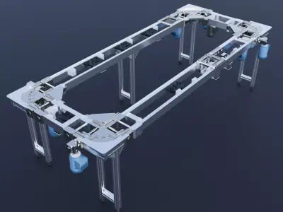 Circular square conveyor belt 3D model