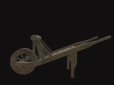 Medieval Wagon Low-poly 3D model get