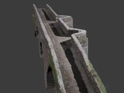 Scanning Roman Bridge 3D Low-poly 3D model