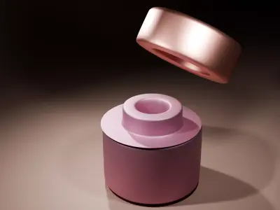 cosmetic cream jar 3D Model-openable lid  3D model