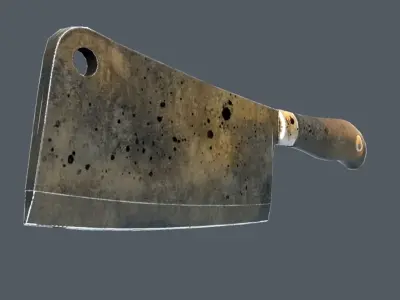 Butcher knife Melee Weapon Low-poly 3D model
