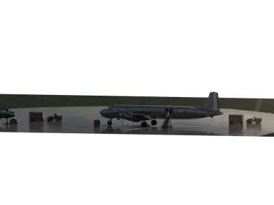 Douglas DC-6B 1950s and Convair CV-240 3D model