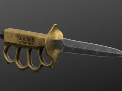 US Mark I Trench Knife Low-poly 3D model