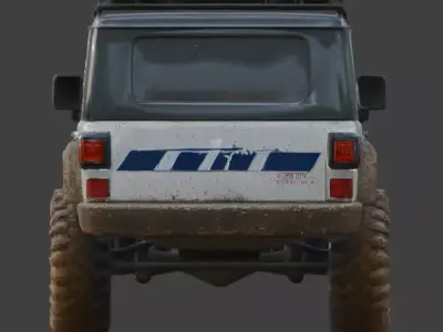 Post Apocalyptic Off Road Jeep 3D Model V01 Low-poly 3D model