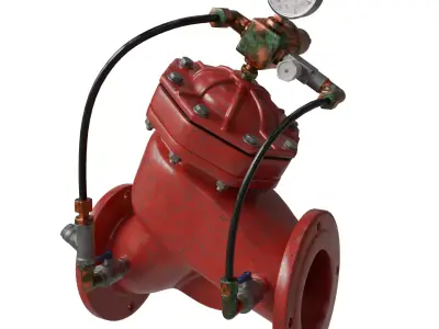 Old water pressure control valve 3D model