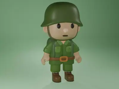 Soldier bob Free low-poly 3D model