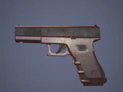 Gun g-17 Low-poly 3D model