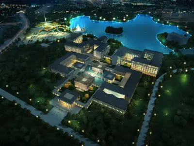 3Dmax fashion city commercial square building 54 3D model