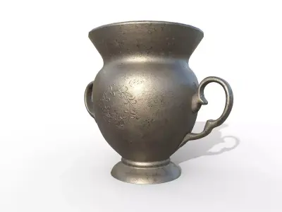 Antique iron vase Low-poly 3D model