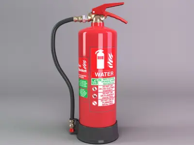 Water fire extinguisher Low-poly 3D model
