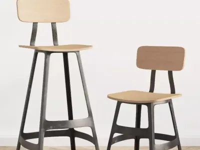 Yardbird Dinning Chair and Barstool 3D model