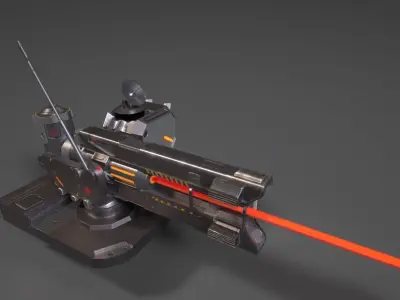 SCI - FI LASER CANNON Low-poly 3D model