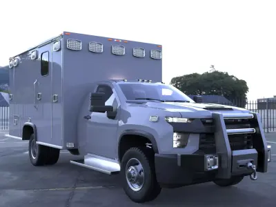 Silverado 2021 Ambulance Low-poly 3D model
