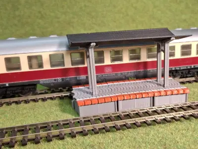 Double Edge Platform Roof2 1-87 FDM color 3D print model