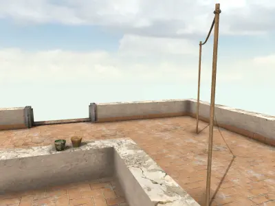 Old High-Quality 3D Colonial House Low-poly 3D model 12