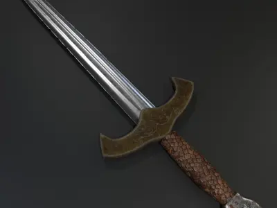 Old Rusted Dagger Low-poly 3D model