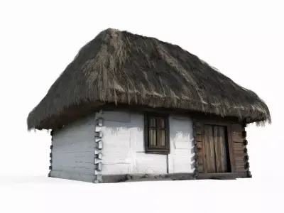 Medieval Thatched Cottage 3D model